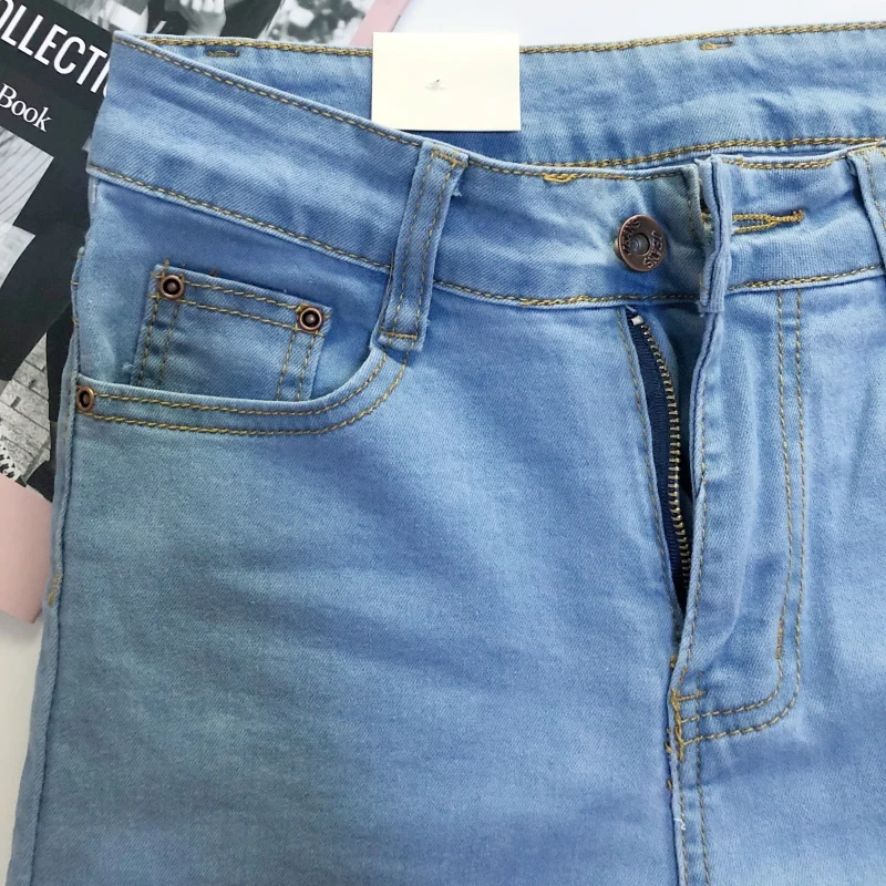 Denim Jeans Womens High Waist Stretch Pencil Skinny Ankle-length Pants Femme Black Blue Push Up 2019 Elastic Slim Streetwear0001