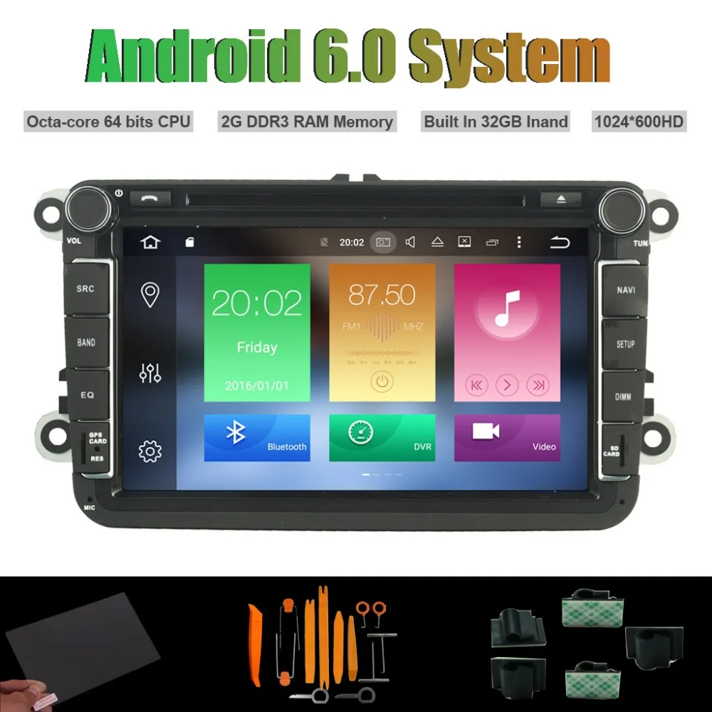 Android 6 0 Octa core CAR DVD PLAYER for VW B6 CADDY PASSAT SAGITAR GOLF TIGUAN