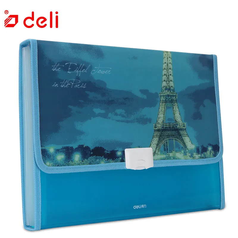 

Deli 1PC Plastic File Folder Student Document Storage Bag School Stationery Expanding Wallet Document Organizers School Supplies