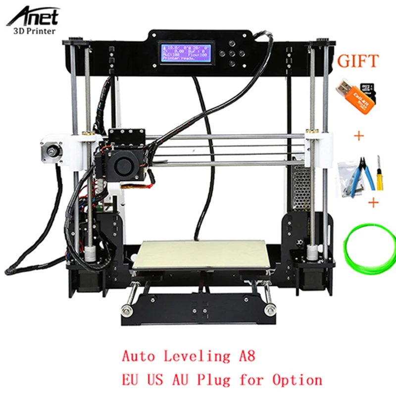 

High Precision Reprap i3 DIY 3D Printer Kit High Accuracy Anet A8 Auto Leveling 3d Printer with PLA ABS Printer Filament
