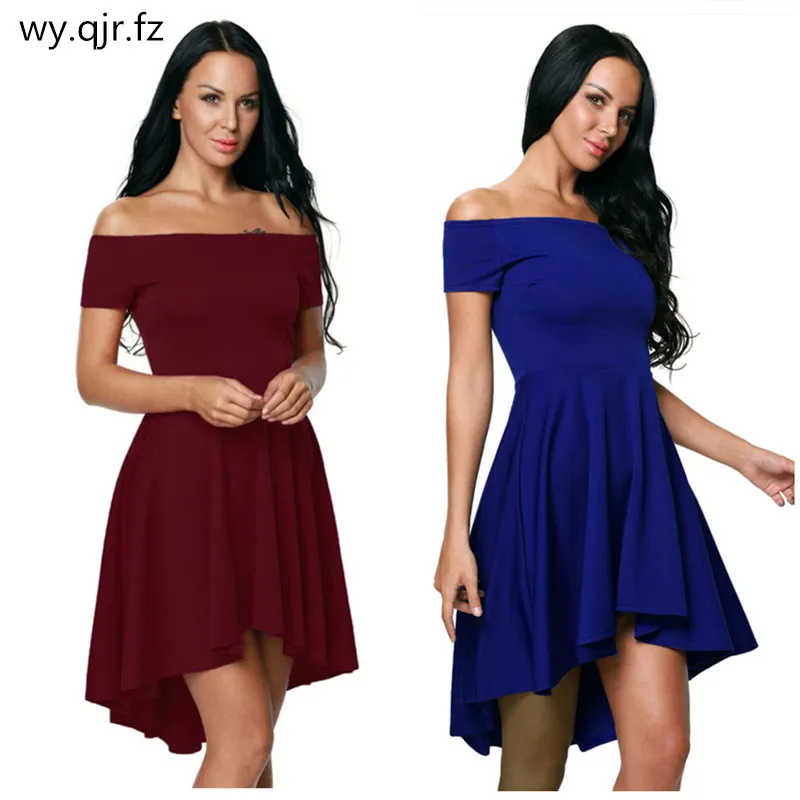 NASY61346 # платье подружки невесты с вырезом лодочкой короткое спереди и сзади винно