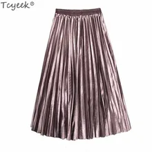 Tcyeek Женская мода корейский стиль длинные юбки Женская Весенняя плиссированная юбка Осенняя женская одежда Офисная Женская одежда LWL209