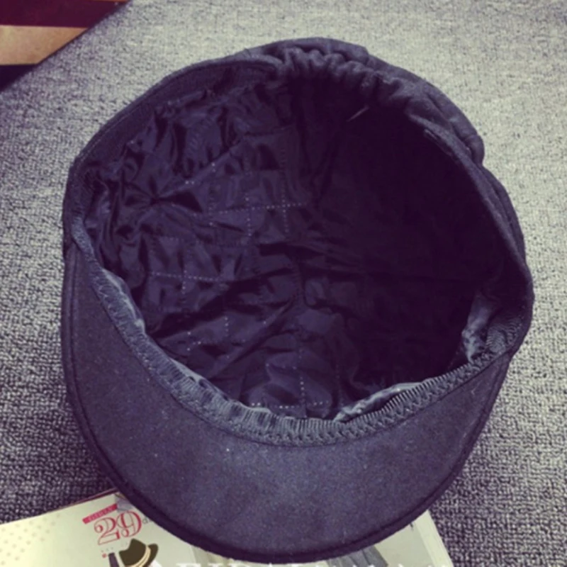 Новая однотонная шерстяная войлочная кепка газетчика, корейская мода, кошачьи ушки, восьмиугольная кепка для женщин, Осень-зима, художника, берет шляпа художника
