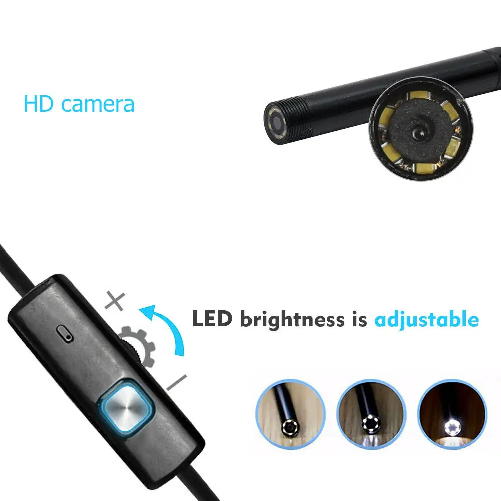 Эндоскоп камера для Iphone USB эндоскоп IP67 Водонепроницаемый 5 М камера эндоскоп 6 светодиодный Android эндоскоп бороскоп змея осмотр