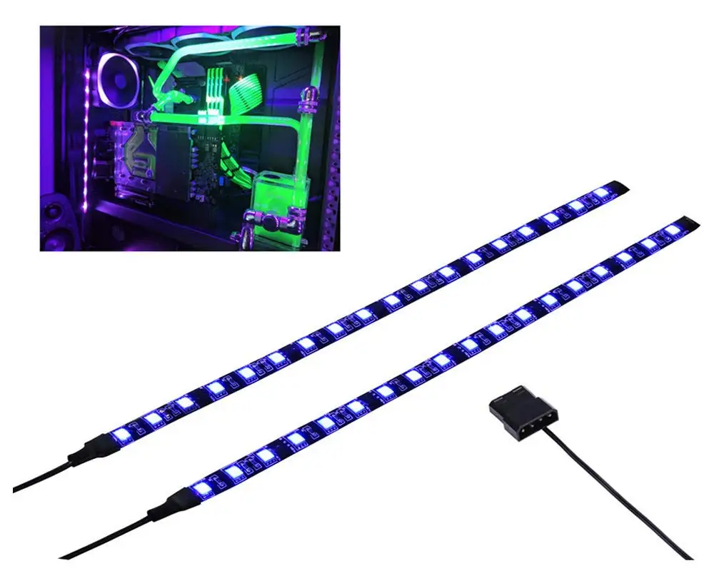 

LED Light Strip Computer Lighting white, Magnetic, Molex Connector, 2pcs LED Strip for PC Case Lighting Kit (30cm,18leds) ST110