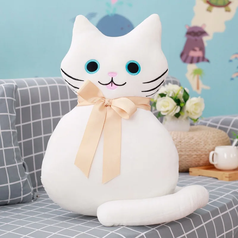 1 шт. 53 см Kawaii кошка плюшевые подушки мягкие мультфильм животных, игрушки для кошек диван Спальня Подушка Дети Рождество День рождения best подарок - Цвет: White