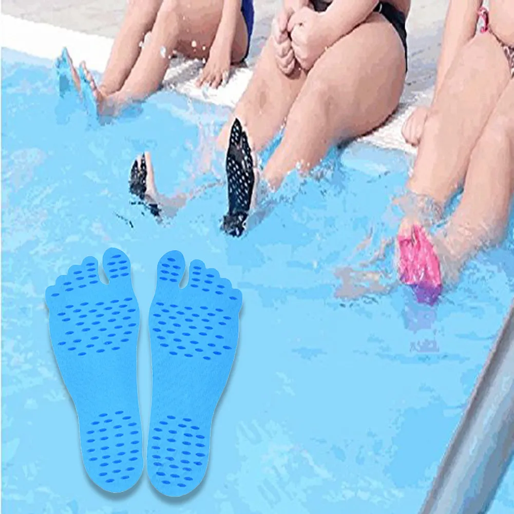 Newly 1 Pair Adhesive Shoes Pads Feet Sticker Stick On Soles Flexible Anti-slip Beach Feet Protection FMS19