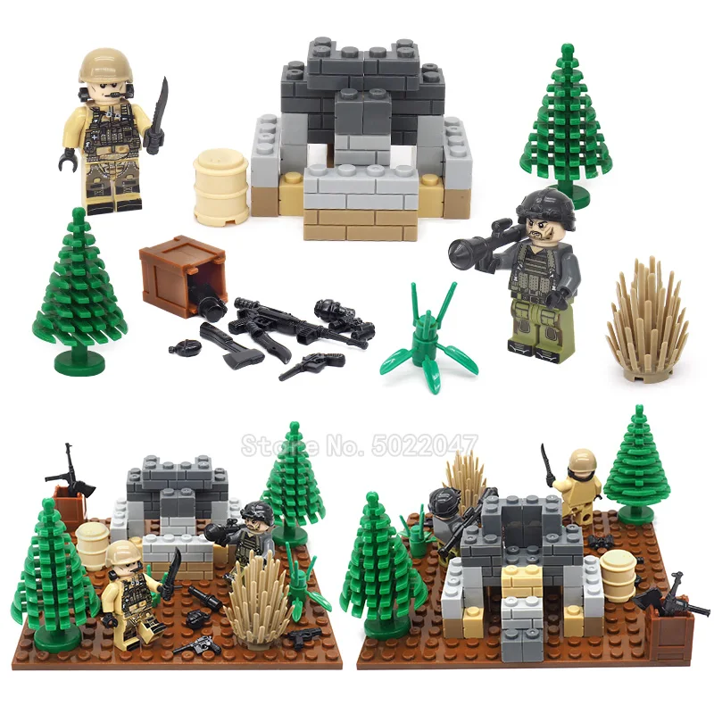 

Legoinglys Military Building Blocks Assemble Jungle Military Camp World War 2 Figures Weapons Special Forces Gift For Boys Toy