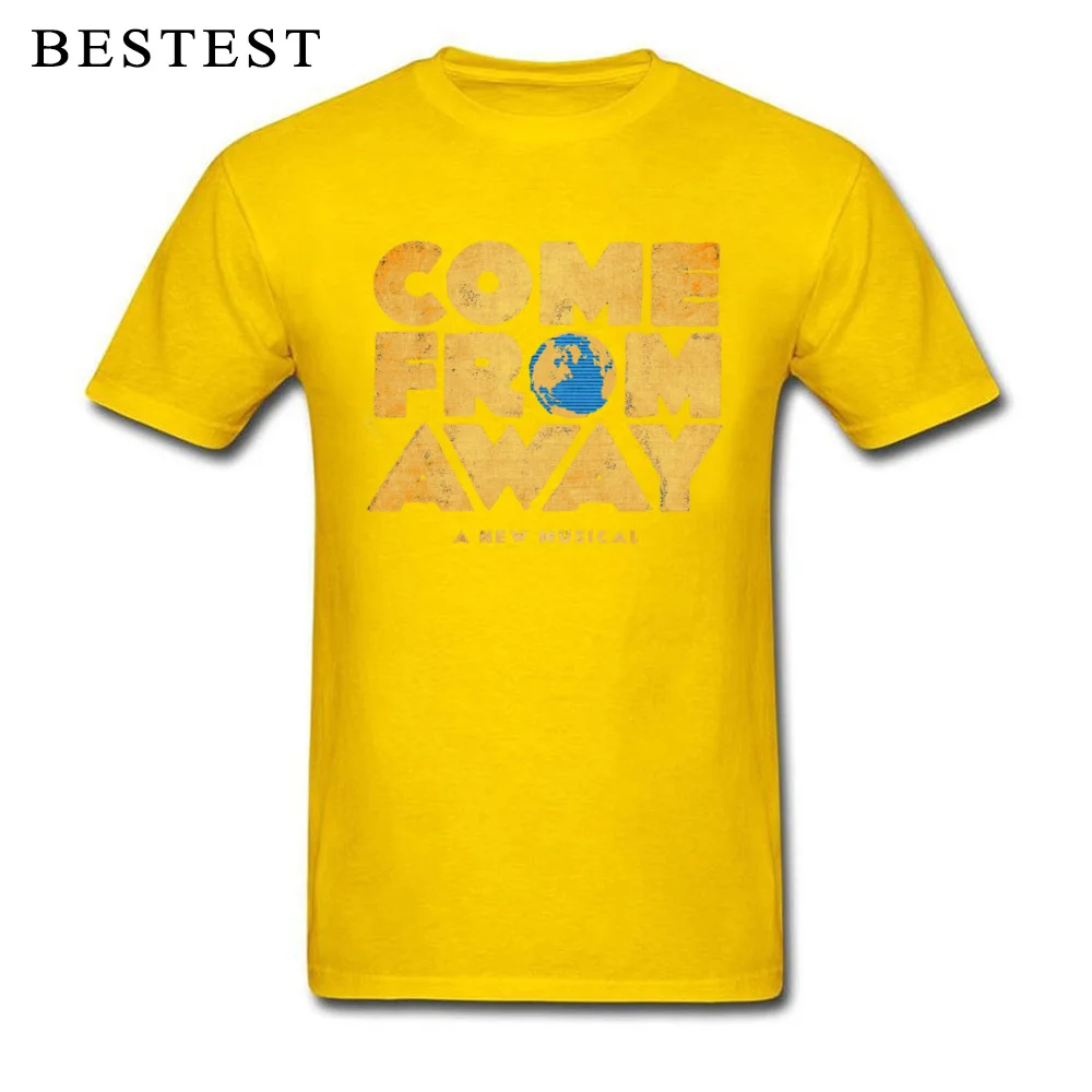 Casual come from away 3087 Printed Short Sleeve Lovers Day Tees Fitted Round Collar 100% Cotton Tee Shirt Men T-shirts come from away 3087 yellow