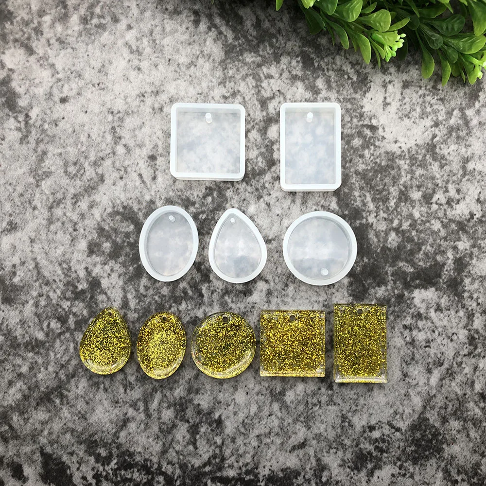 

5pcs/set Clear Pendant Jewelry Silicone Mold Resin Handmade Tool Epoxy Resin Molds For DIY Jewelry Accessories Making Craft