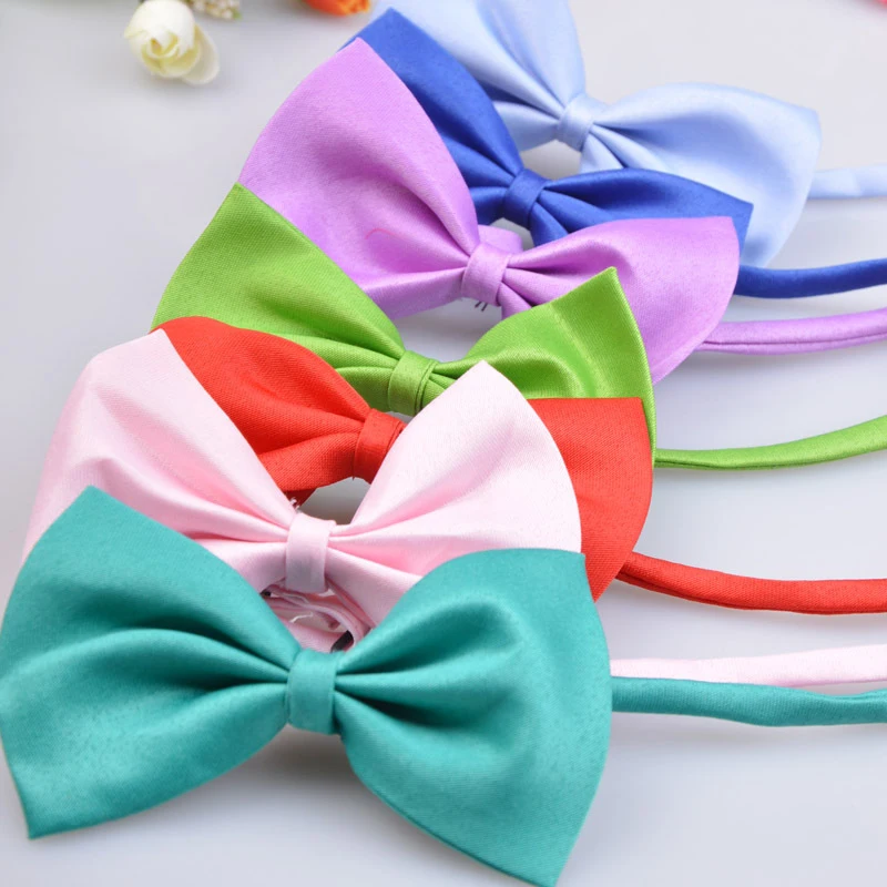 

(100 Pieces/lot) Mixed Color Fashion Colorful Pet Dog Teddy Tie Bow Children Dog Pet Necklace Collar