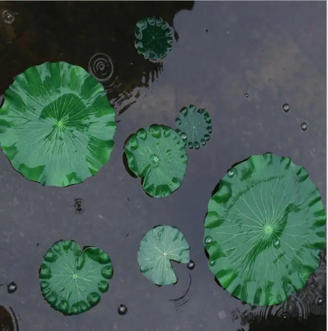 Дешевые 5 шт. аквариум листья лотоса декоративные искусственные цветы воды плавающий аквариум Декор бассейна зеленые растения Пейзаж украшения