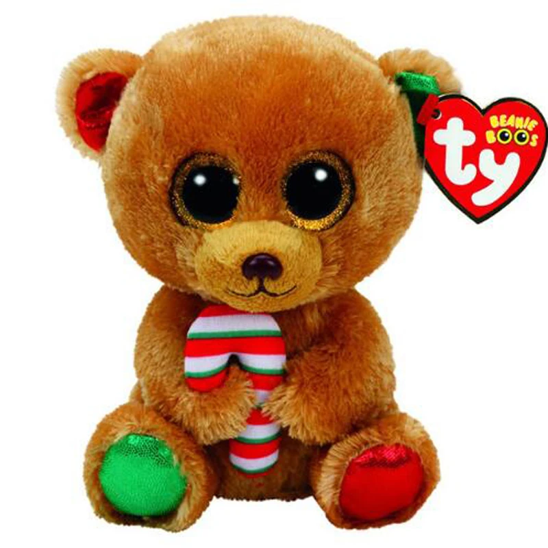 

Ty Beanie Boos 6" 15cm Bella the Christmas Bear Plush Regular Soft Stuffed Animal Collectible Doll Toy