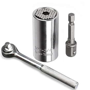 

7-19mm Universal Torque Wrench Socket Sleeve Head Set Power Drill Bushing Ratchet Key Spanner Durable Magic Wrench Hand Tools