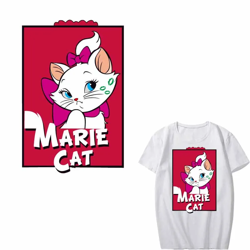 

Cartoon Cat Patch Heat Transfer Vinyl Iron on Letter Patches for Clothing Stickers DIY T-shirt Dresses Applique Thermal Press
