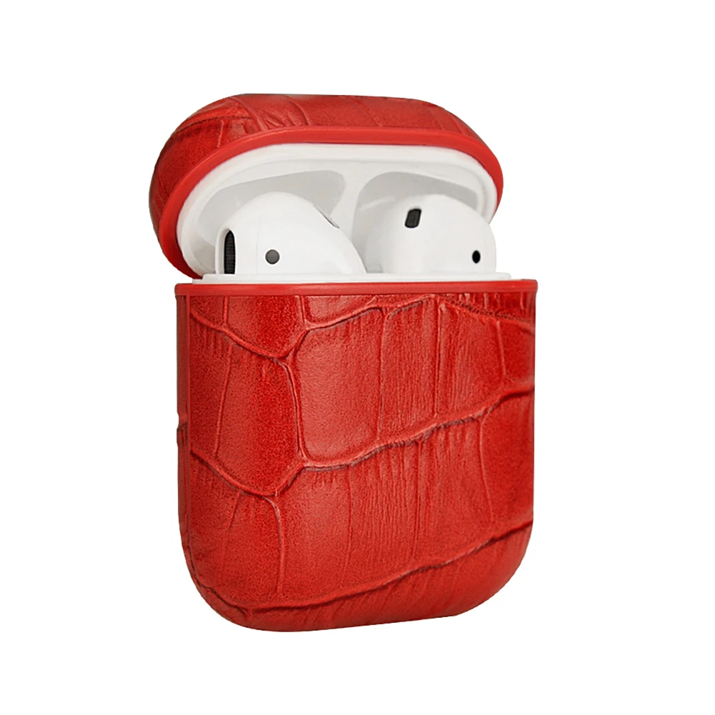 Для Apple Air Pods зарядная коробка защитный чехол Роскошный крокодиловый узор кожа Bluetooth беспроводные наушники чехол для AirPods