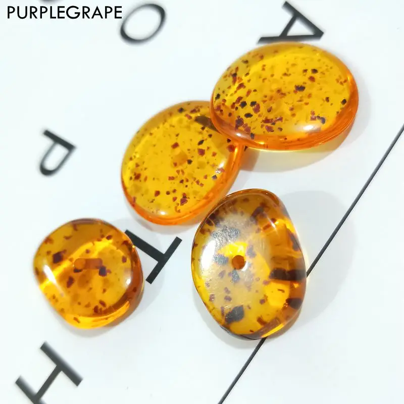 

PURPLEGRAPE Japan and South Korea Acrylic imitation amber jewelry pendant accessories DIY earrings material package A pack of 8