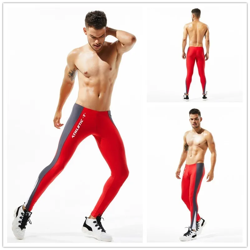 Камуфляжные Компрессионные Мужские Колготки для бега, мужские спортивные Леггинсы, тренировочные Леггинсы для йоги, мужская спортивная одежда, обтягивающие брюки - Цвет: CK90 Red