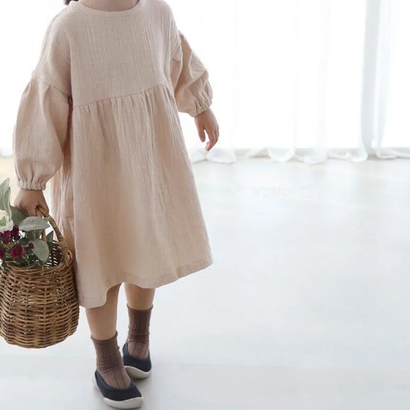 children dress Girls Dress Latterm Princess Dress Linen Girl Clothings Ins Sweet Toddler Kids Girl Dresses Casual Japan Korean Fashion Clothing skirt for baby girl