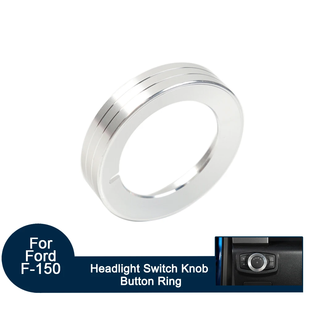 

Auto Styling Car Inner Headlight Switch Knob Button Ring Cover Trim Fit For Ford F150/Mustang 2015 UP