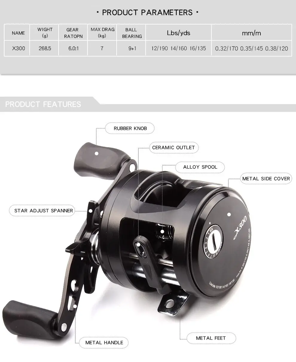 Casting Fishing Bearing New 7kg Alloy Last Aluminum Stop118 Drag X300/301 1 Metal Cover 9 Spool Kawa Wheel Max Bait Drum Reel discount Cast 2 Casting Fishing Bearing New 2