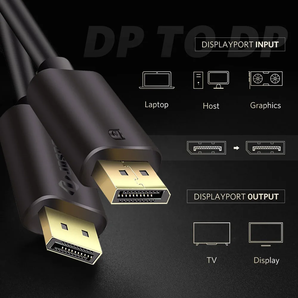 كابل موانئ دبي Displayport إلى موانئ دبي 1.2 v كابل الذهب 4 K للكمبيوتر محمول HDTV العارض محول كهربائي مزدوج الفتحة الحبل كابل موانئ دبي Displayport إلى موانئ دبي 1.2 v كابل الذهب 4 K للكمبيوتر محمول HDTV العارض محول كهربائي مزدوج الفتحة الحبل