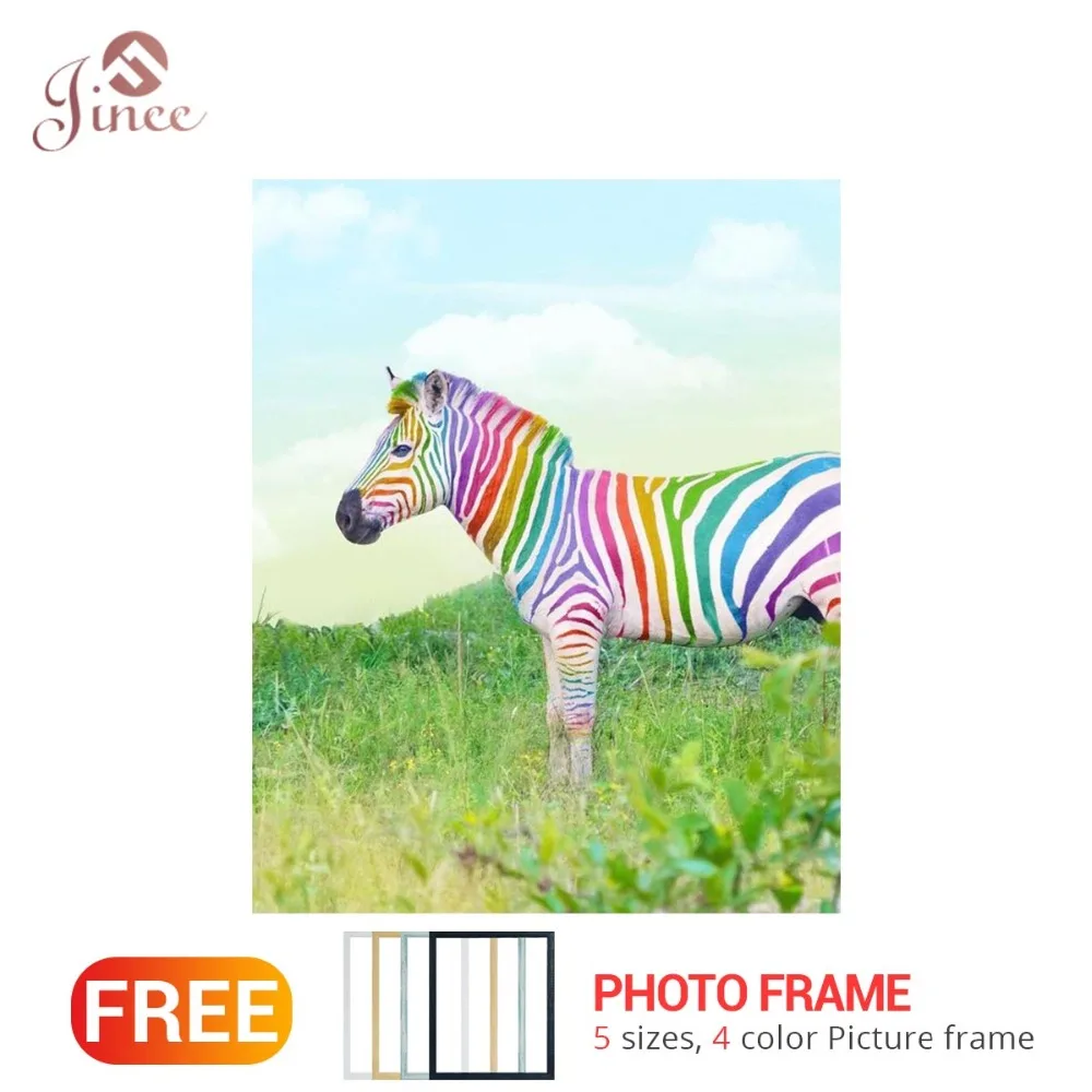 

Colorful Zebra 5D Diy Diamond Embroidery Diamond Painting Cross Stitch Animal Pattern for Arts Crafts Gift Wall Decor Sticker