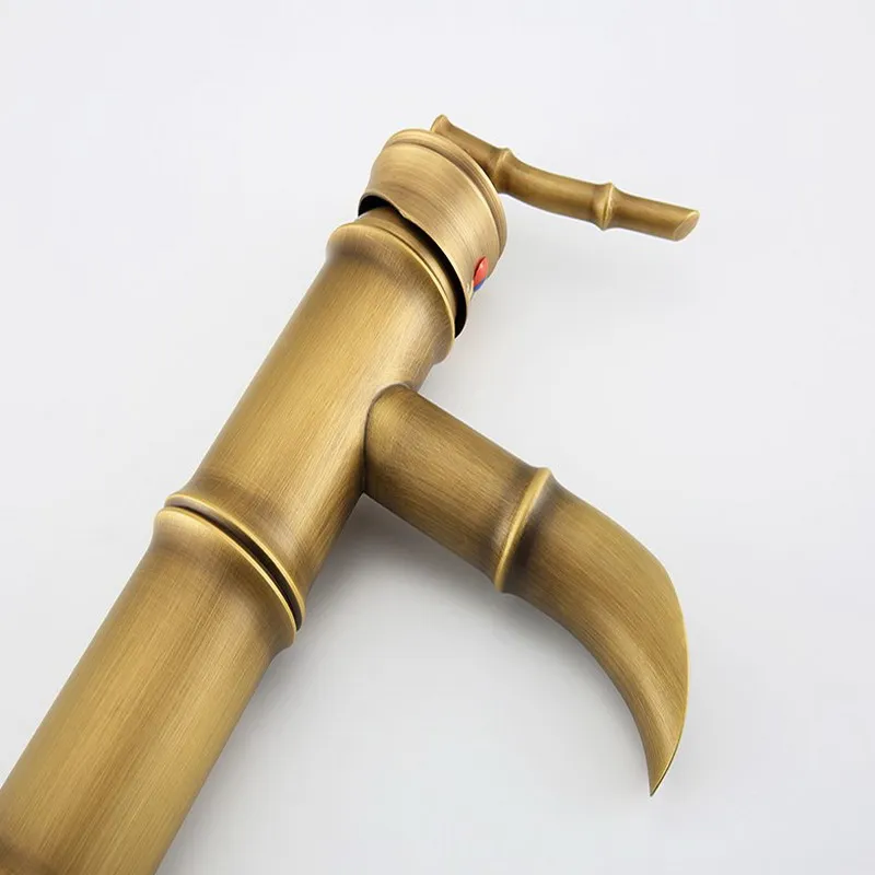 Antique Brass Bamboo Style Single Handle Waterfall Bathroom Basin Vanity Sink Faucet Mixer Tap KD733 Antique Brass Bamboo Style Single Handle Waterfall Bathroom Basin Vanity Sink Faucet Mixer Tap KD733