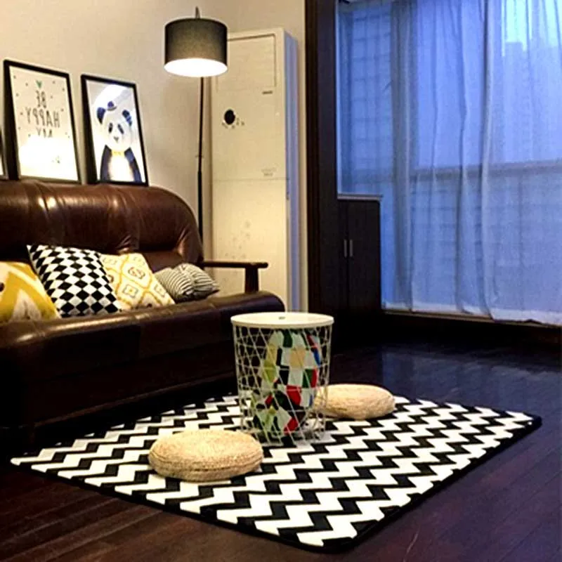 

WINLIFE Carpets Nordic ins Black and White Strip Kitchen Mat Cartoon Floor Mat A Variety of Styles Floor Mat Kitchen