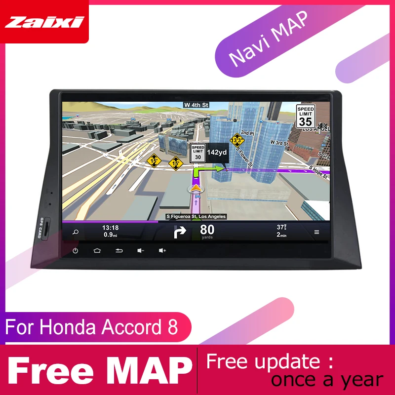 Cheap ZaiXi android car gps multimedia player For Honda Accord 8 2008~2012 car dvd navigation radio video audio player Navi Map 3