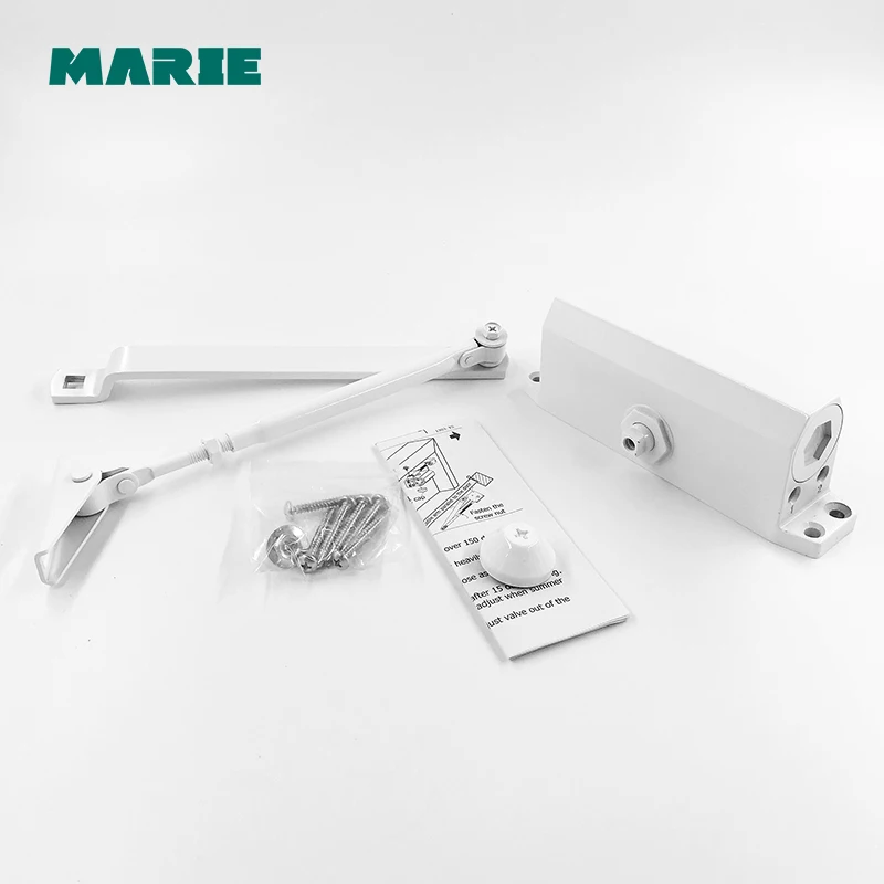White Color Aluminum Alloy Door Closer 40kg-65kg Automatic Hydraulic Door Closer