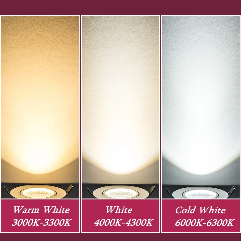 Dimmable Led вниз светильник COB Потолочный Точечный 3 Вт 5 7 9 12 15 85 265 в потолочный