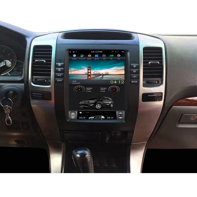 Flash Deal Black and Silver 10.4 Vertical Screen Android OS 7.1 Car Multimedia GPS Navigation Radio Player For TOYOTA Prado  Lexus GX 470 0