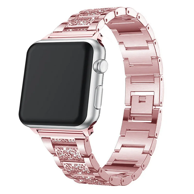 Для Apple Watch band 40 мм 44 мм 38 мм 42 мм Женский алмазный обруч для Apple Watch series 4 3 2 1 браслет для iwatch ремешок из нержавеющей стали