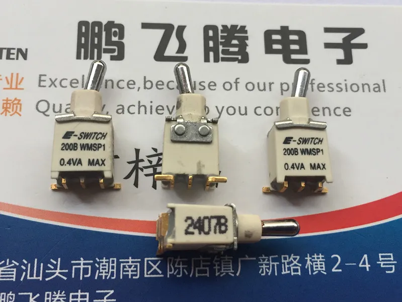 

Original new 100% US import 200BWMSP SMD 2pin 2gear button switch shake head rocker arm 0.4VA horizontal type