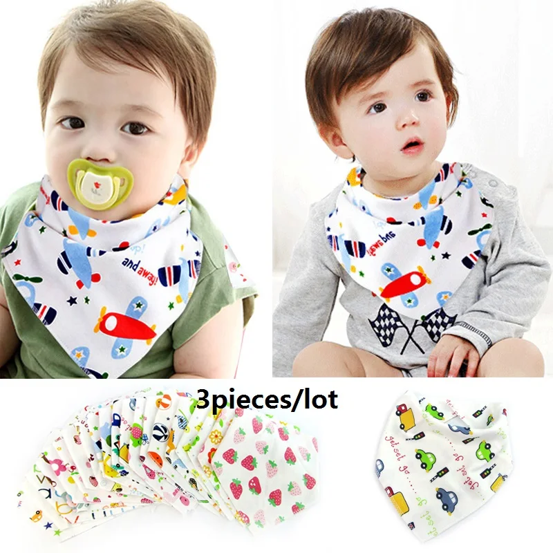 

3 Pieces / Lot New Cotton Baby Bibs for Babies Babador Bandana Scarf Boys Girls Baby Bib Burp Cloths