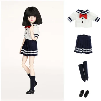 

25cm Flexible 18 Joints Ball Jointed Doll in School Uniform Clothes Kids Birthday Gift Adult Collections Home Display Decor