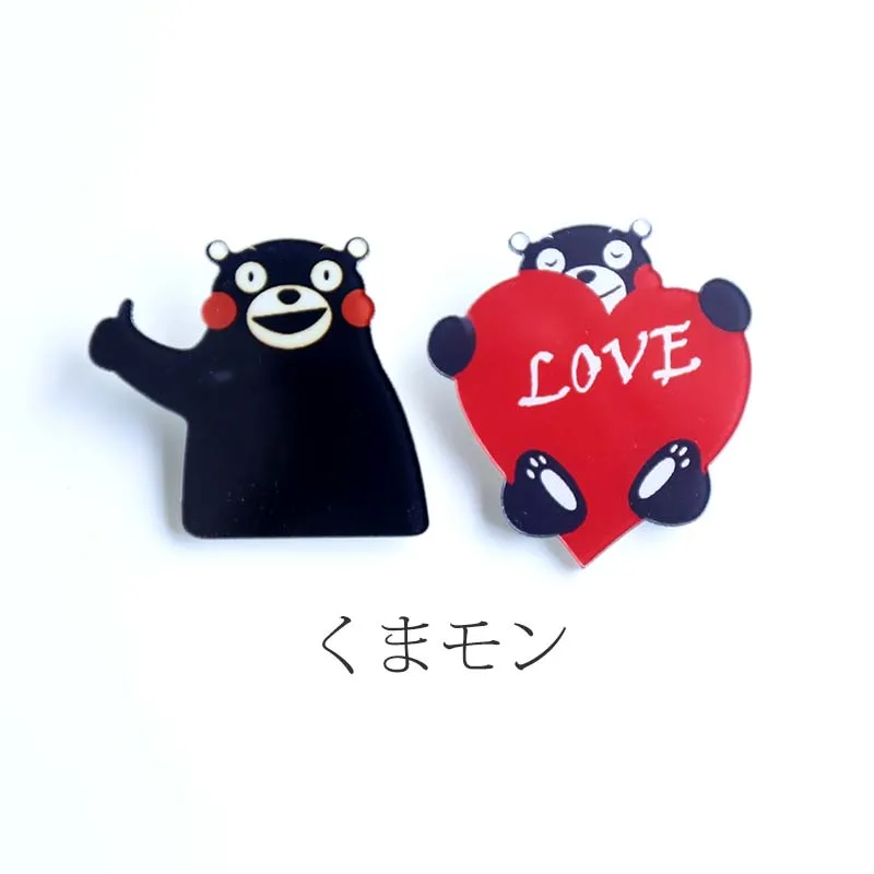 

Nengdou Y25 bear badge anime icon acrylic brooch for clothes backpack icons on collar scarf lapel cute pins kids kawaii badges