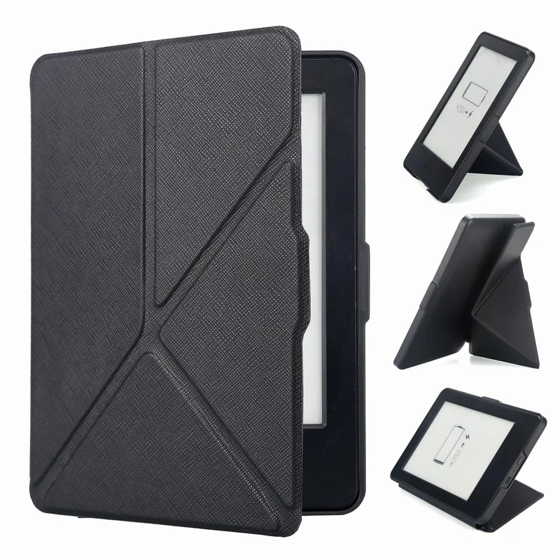 

Origami Stander Magnetic PU leather folio case for Amazon Kindle Paperwhite 1 2 3 Foldable Shell cover for paperwhite 3