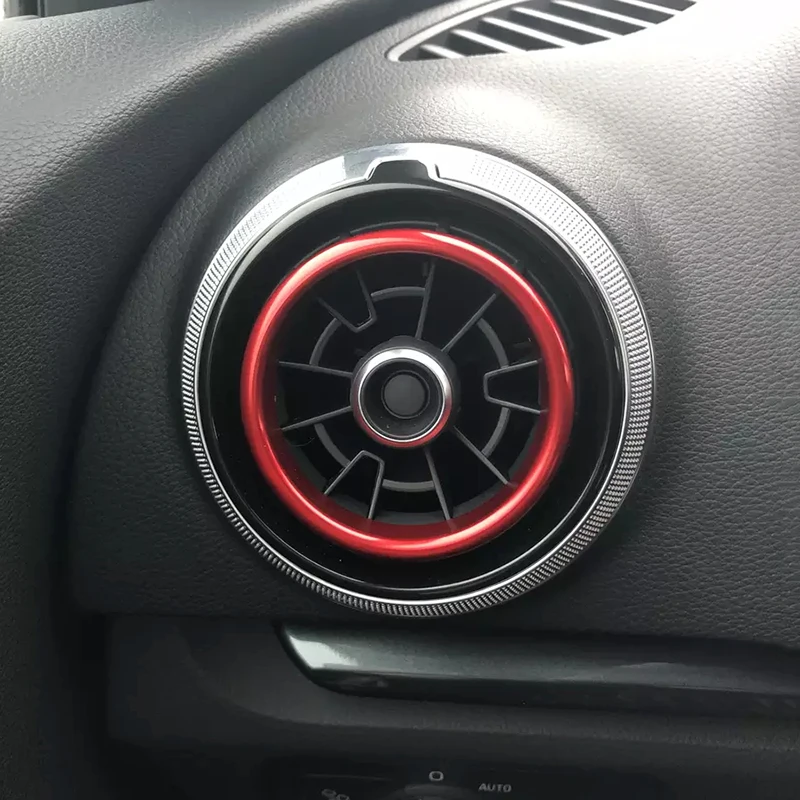 Алюминиевый сплав воздуха на выходе хромированная отделка кольцо приборной панели автомобиля A/C вентиляционные отверстия крышка наклейка украшение для Audi A3 S3 2013- Q2