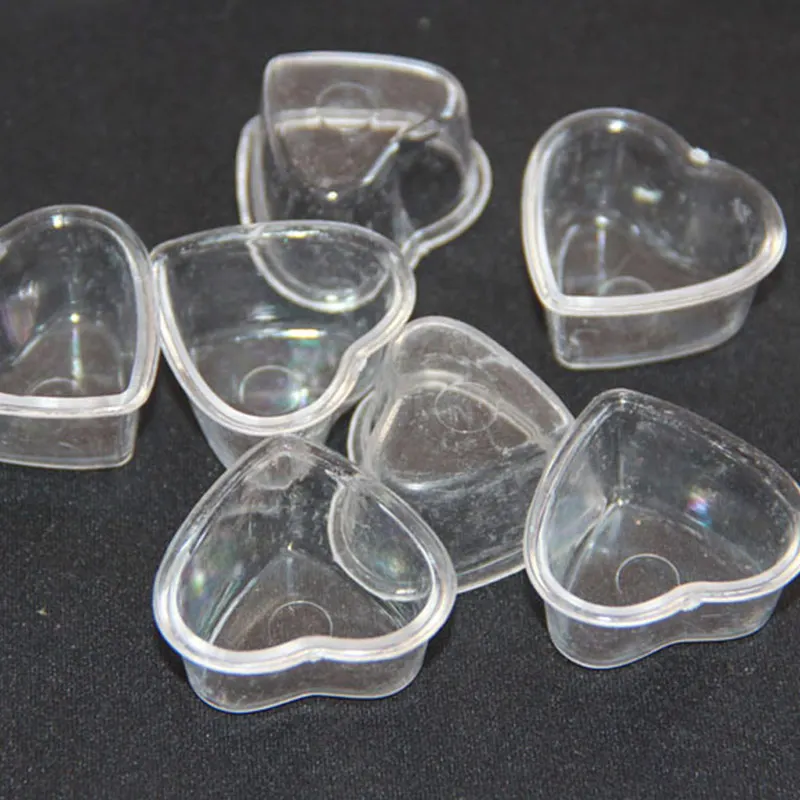 

20PCS/LOT Plastic heart shaped cup Model miniature Transparent parfait glass Simulation Products Plastic PS Crafts #DIY054