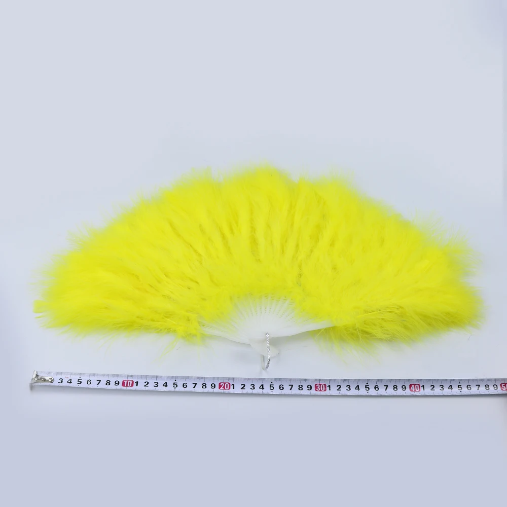5 yellow fluffy turkey fan 2