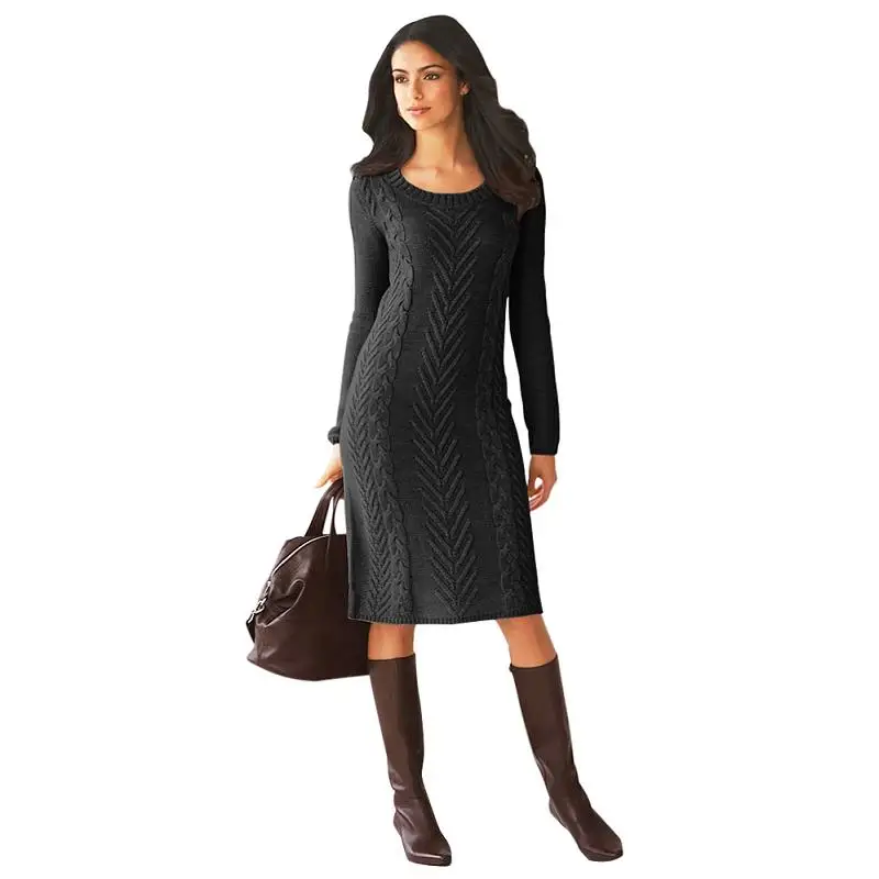 ADEWEL весеннее женское облегающее платье-свитер с длинным рукавом, Повседневное платье миди ручной вязки, элегантная внутренняя одежда, женские платья s
