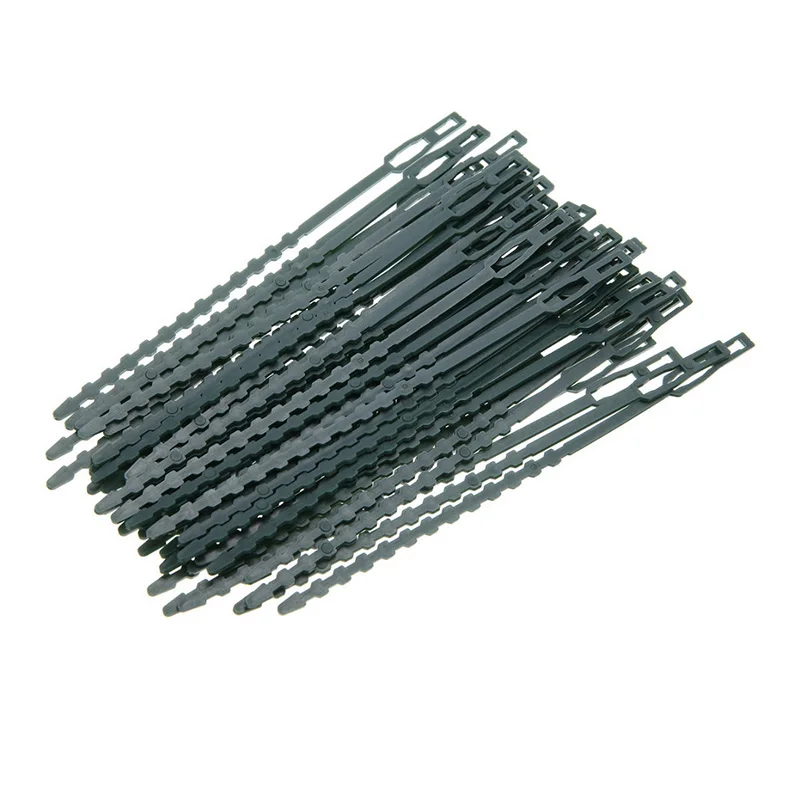 

100pcs Green Plastic Garden Plant Cable Ties Fastening Bandage 17*0.8cm Accessories Outdoor Adjustable Planting