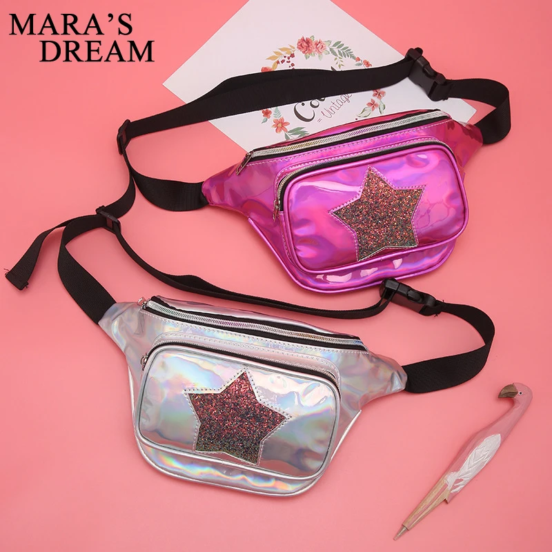 Забавная сумка Mara's Dream для девушек поясной кошелек с лазерным голографическим
