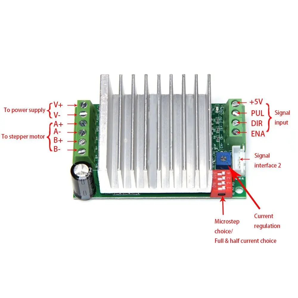1 шт TB6600 DC12 45V две фазы Гибридный Драйвер шагового двигателя