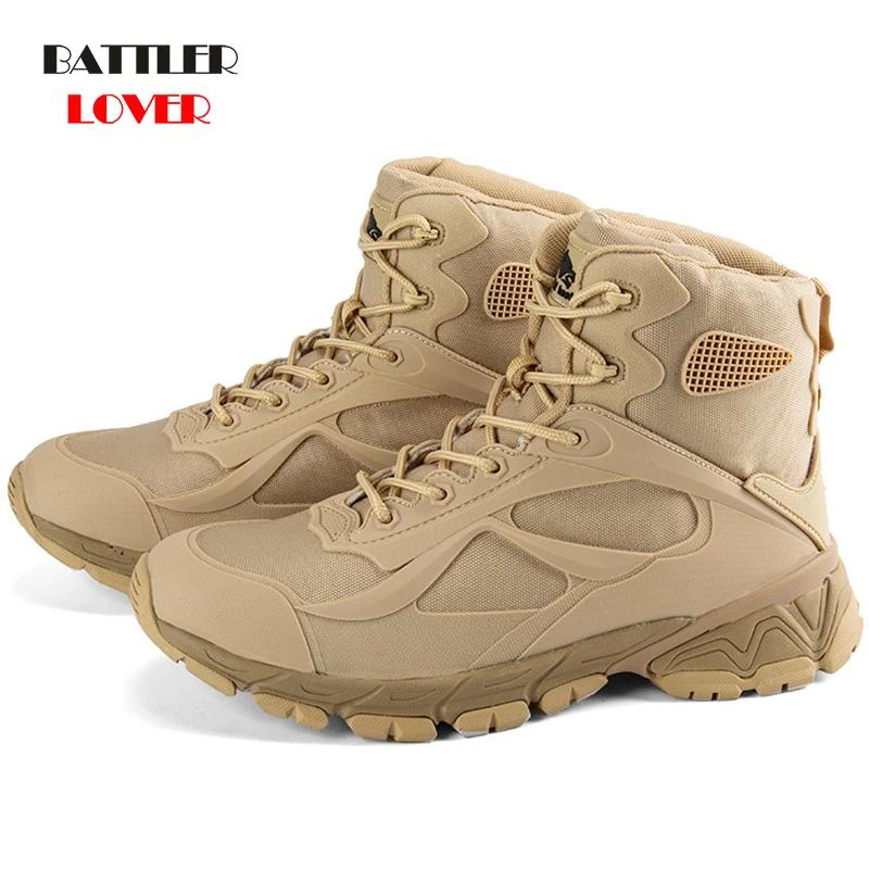 Men Military Tactical Boots Winter Leather Special Force Desert Ankle Combat Boots Men Leather Snow Boots Army Footwear Big Size