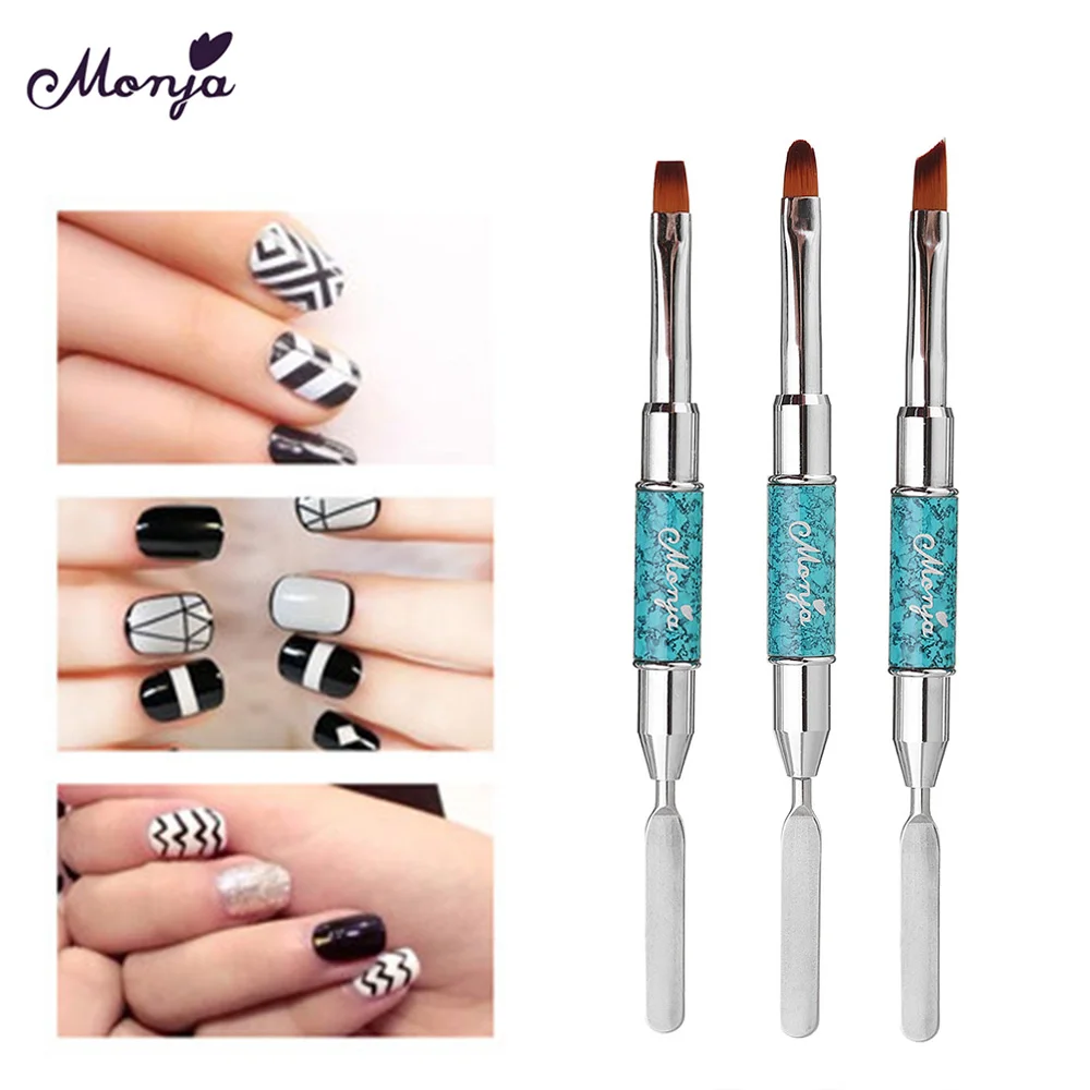 PolyGel Poly Gel Nail Brush Dual ended Slice Shape Nail Art Tool Double