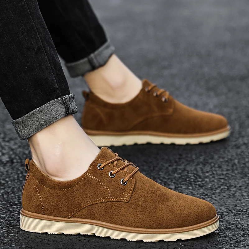 

GNOME Brand 2019 New Coming Suede Leather Men Shoes Oxford Casual Flats Classic Sneakers For Male Comfortable Walking Footwear