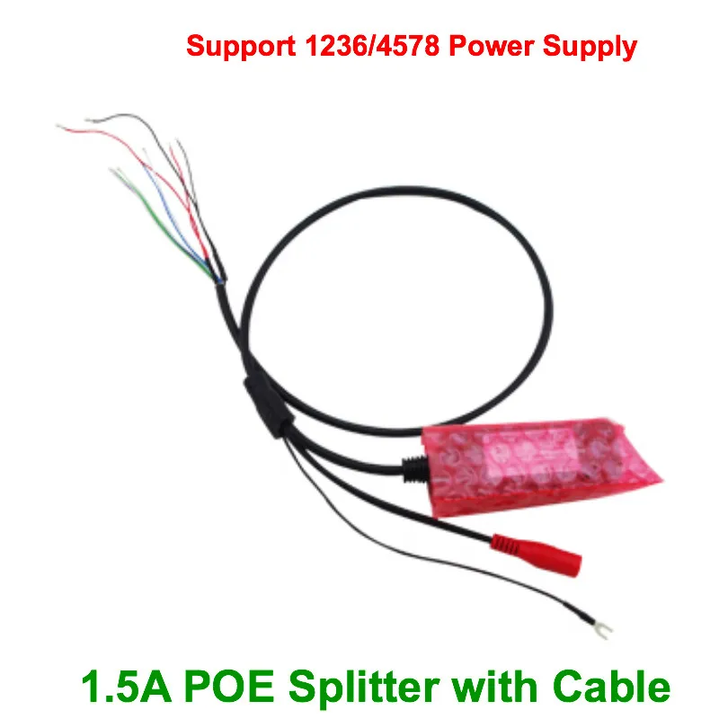 Lihmsek 12V 1.5A PoE Splitter for IP Camera POE Separator Cable Power